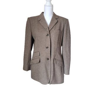LAUREN RALPH LAUREN 100% Lambswool Tweed Blazer Jacket